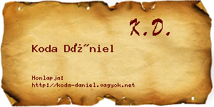 Koda Dániel névjegykártya